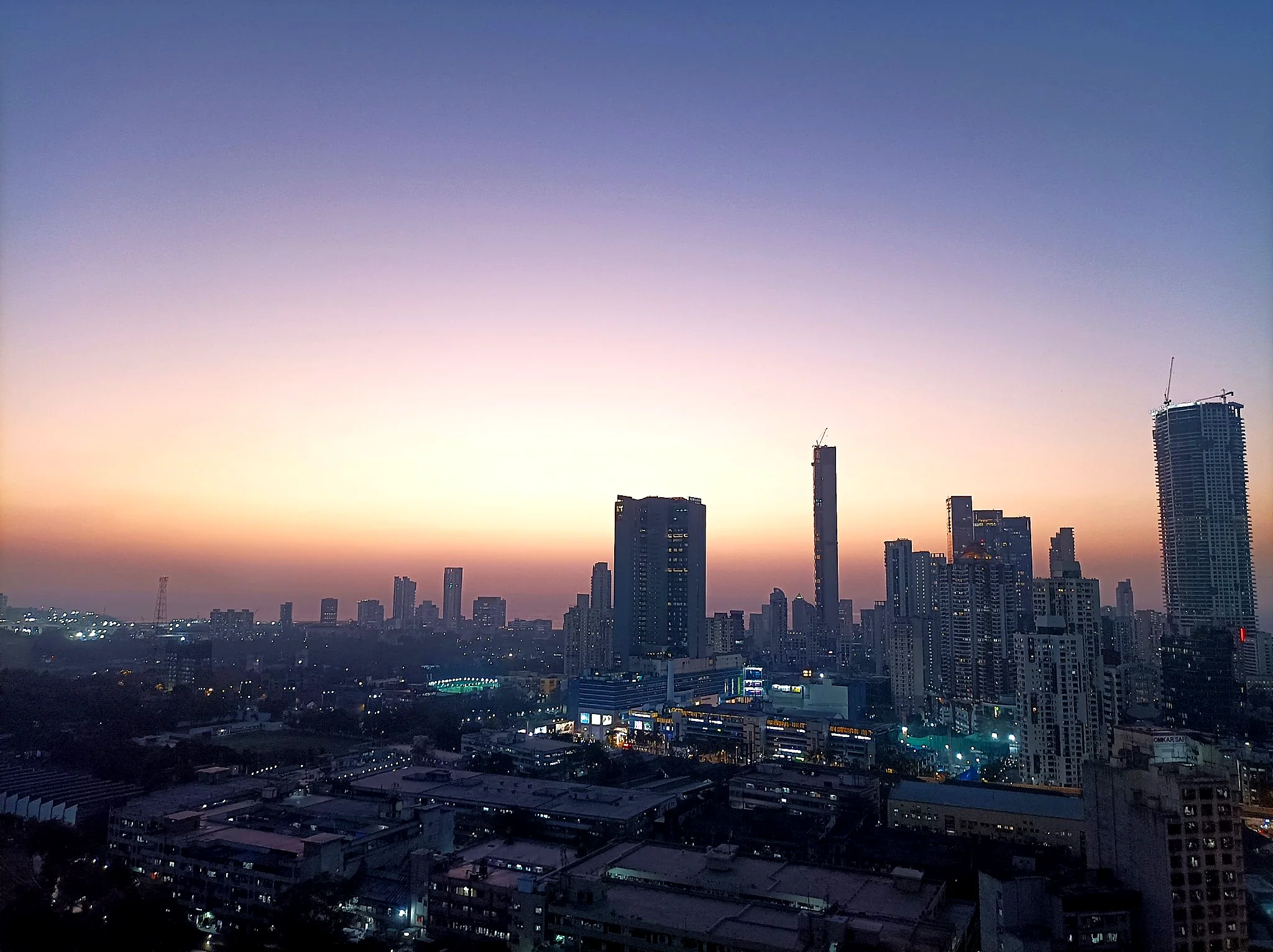 Mumbai city skyline at twilight