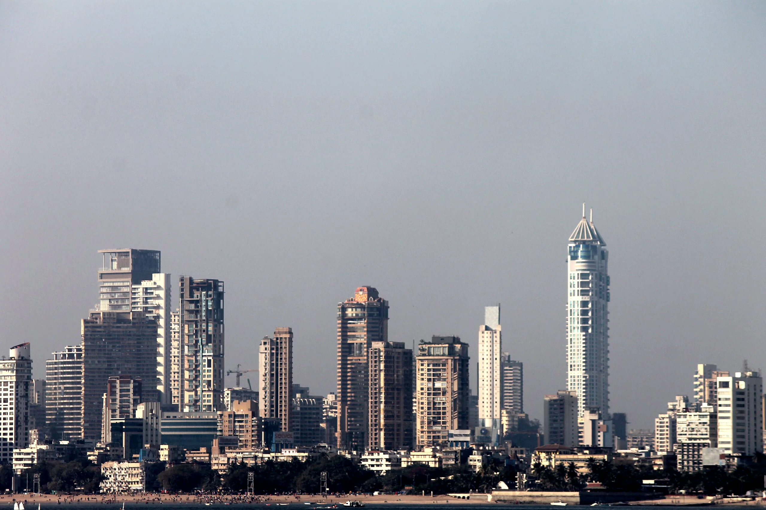High-rise residential and commercial towers along the Mumbai waterfront